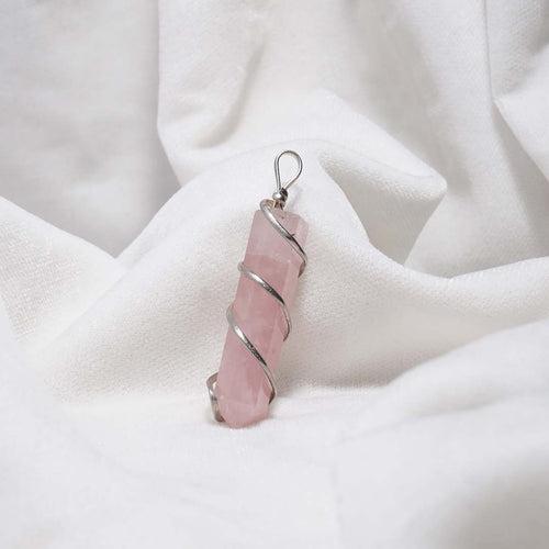 Rose Quartz Crystal  (Pendant without chain)