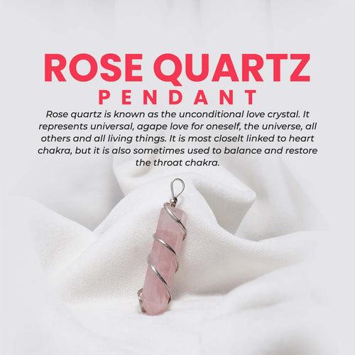 Rose Quartz Crystal  (Pendant without chain)