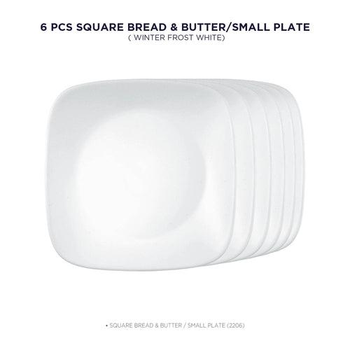 Corelle Square Round Winter Frost White Small Plate - Pack of 6