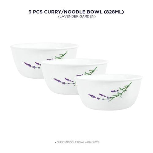 Corelle Asia Collection Lavender Garden 828ml Curry Bowl Pack of 3