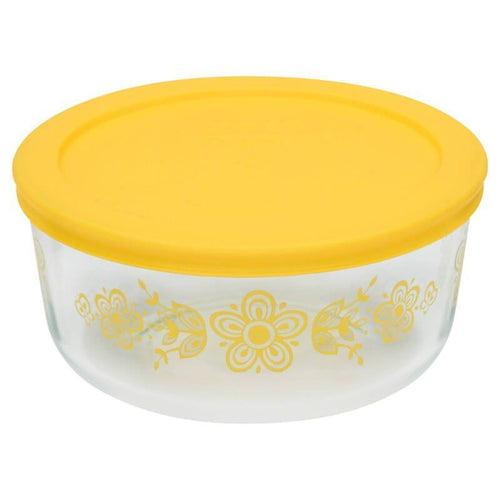 Pyrex Decorated Storage 4-cup/950ml Round Storage Butterfly WPC - Butterscotch