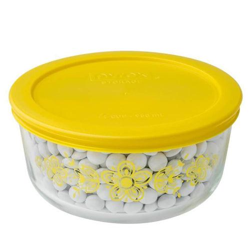 Pyrex Decorated Storage 4-cup/950ml Round Storage Butterfly WPC - Butterscotch