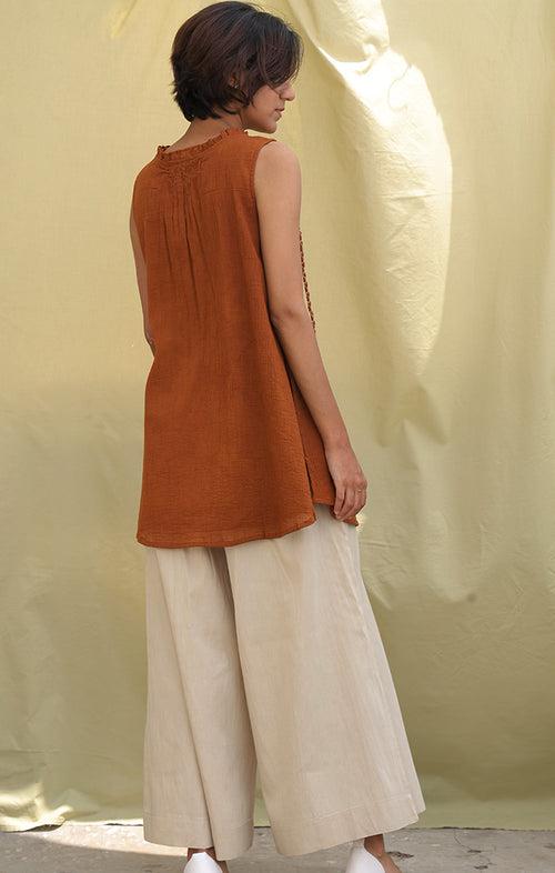 Russet Brown Cotton Crepe Town