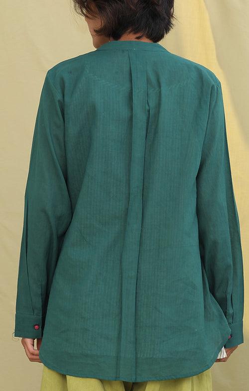 Copy of Handwoven Mul Shirt - Forest Green