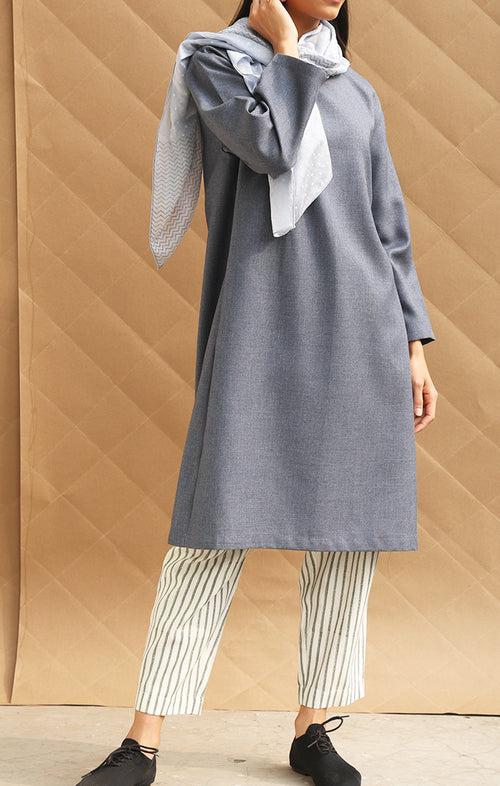 Yonder Blue Wool Twill Tunic