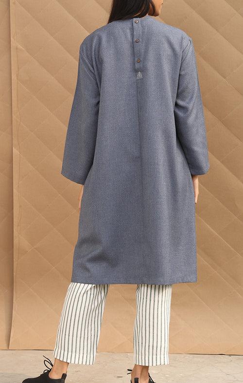 Yonder Blue Wool Twill Tunic