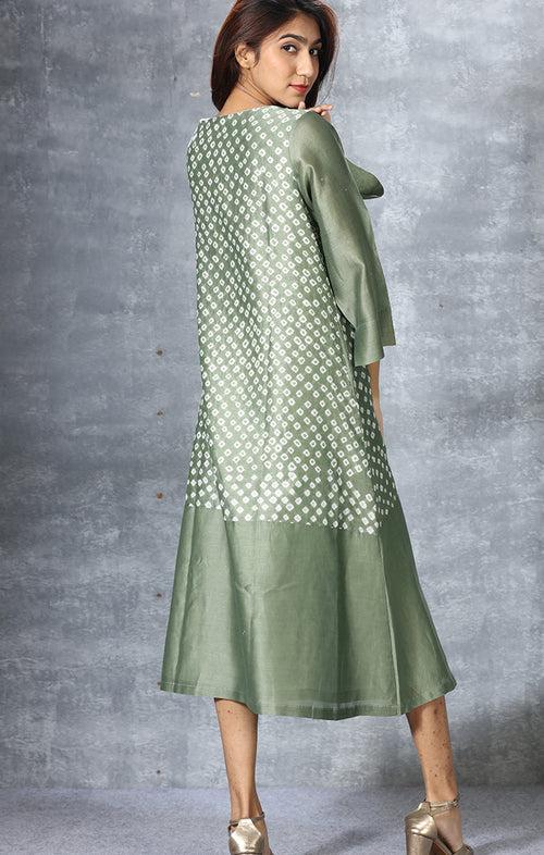 Jade Green Chanderi Shift Dress