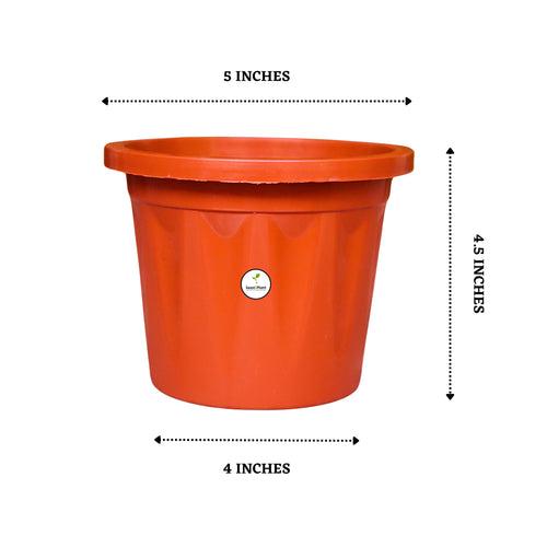 5 Inch Plastic Pot / Planter - Terracotta Colour