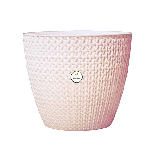 Flora Small Indoor Plastic Pot - White Colour