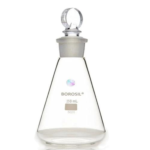 Conical Flask with Glass Stopper Glass Borosil