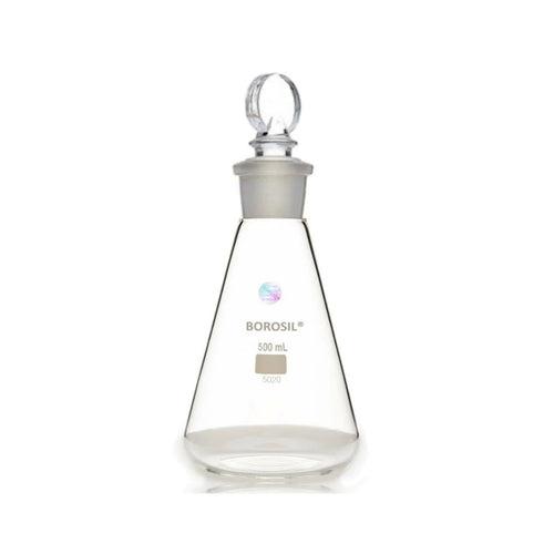 Conical Flask with Glass Stopper Glass Borosil