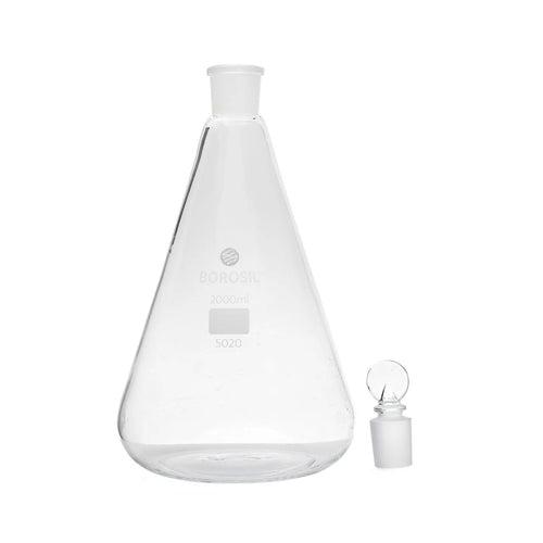 Conical Flask with Glass Stopper Glass Borosil