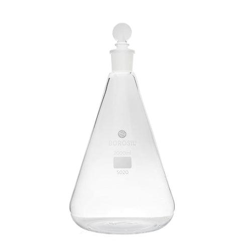 Conical Flask with Glass Stopper Glass Borosil