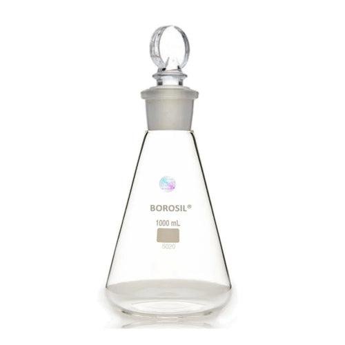 Conical Flask with Glass Stopper Glass Borosil