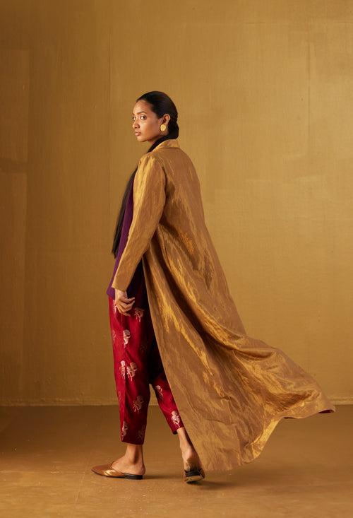 Afghan Jacket in Gold Tissue