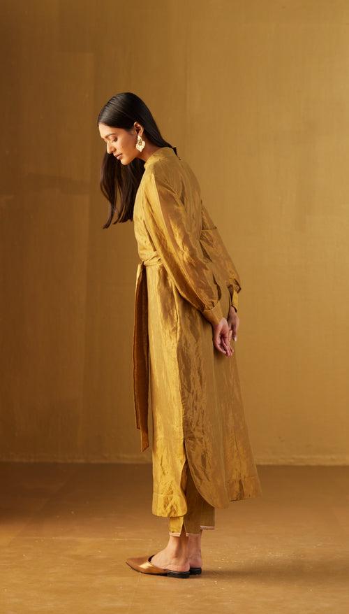 Rina Polo Dress in Gold with Gold Pant