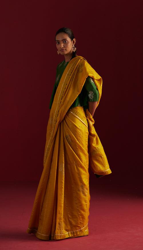 Sameera Saree in Ochre Pure Silk