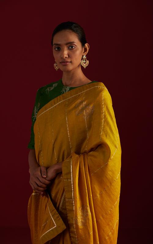 Sameera Saree in Ochre Pure Silk