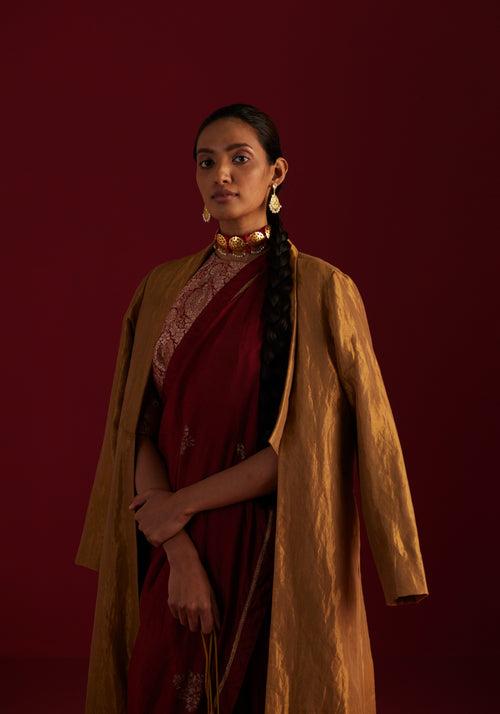 Afghan Jacket in Gold Tissue