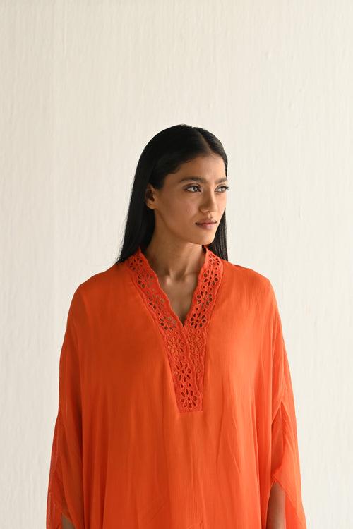 Kaftan in Orange Chiffon with Pant