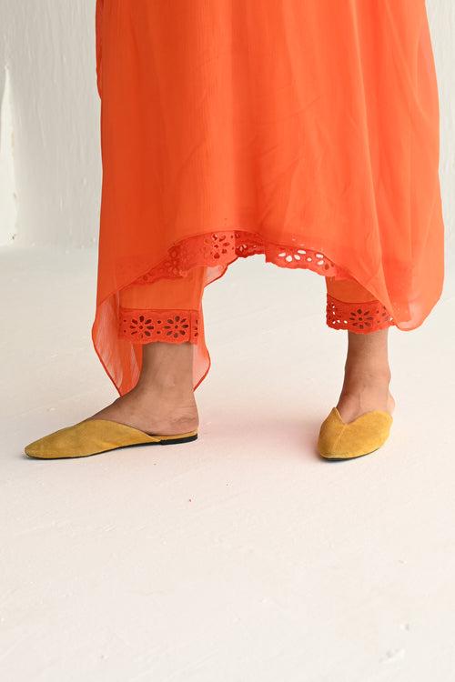 Kaftan in Orange Chiffon with Pant