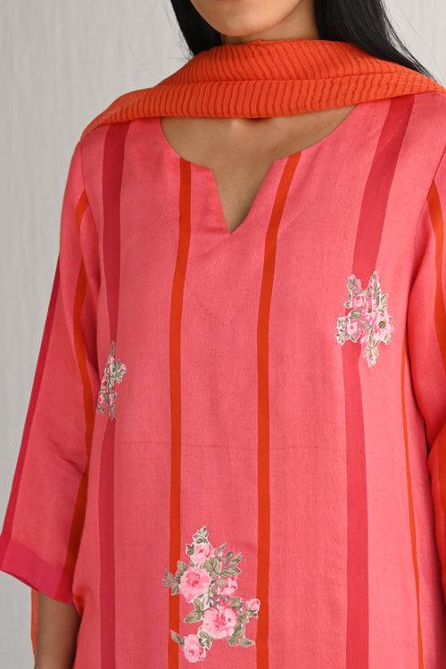 Stole in Orange Muslin cotton