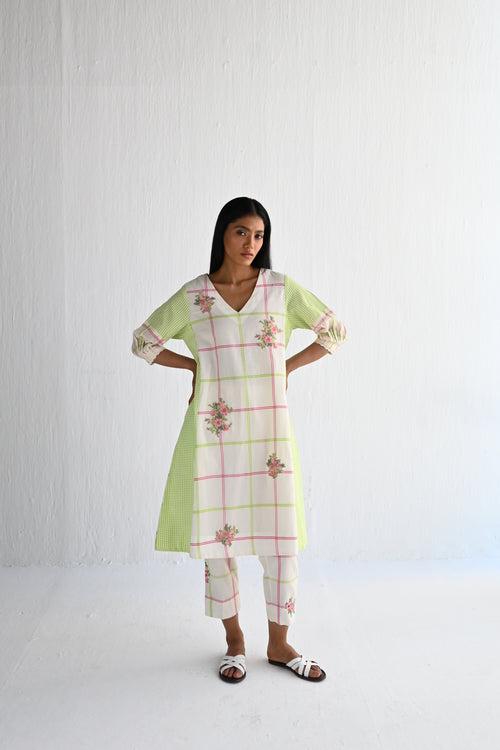 FB Kurta in Multi Table Checks with Pant