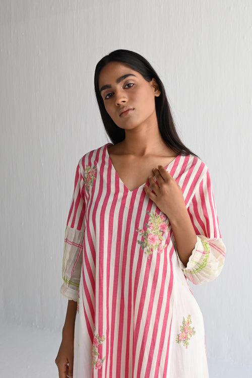 FB Kurta in Hot Pink Stripes with Pant