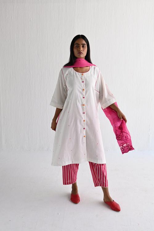 Stole in Hot Pink Muslin Cotton