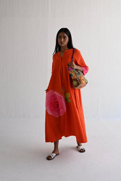 Boho Maxi Dress in Orange