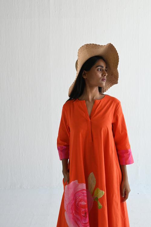 Boho Maxi Dress in Orange