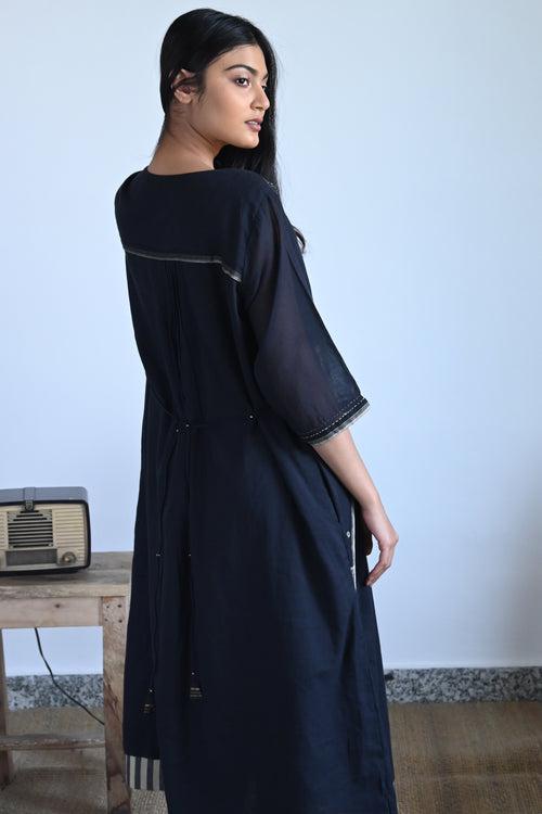 Athena Dress in Black Muslin