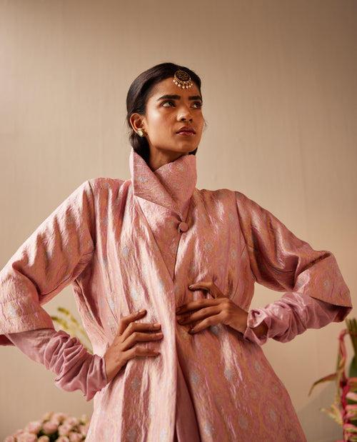 Ivana Jacket in Rose Pink Brocade