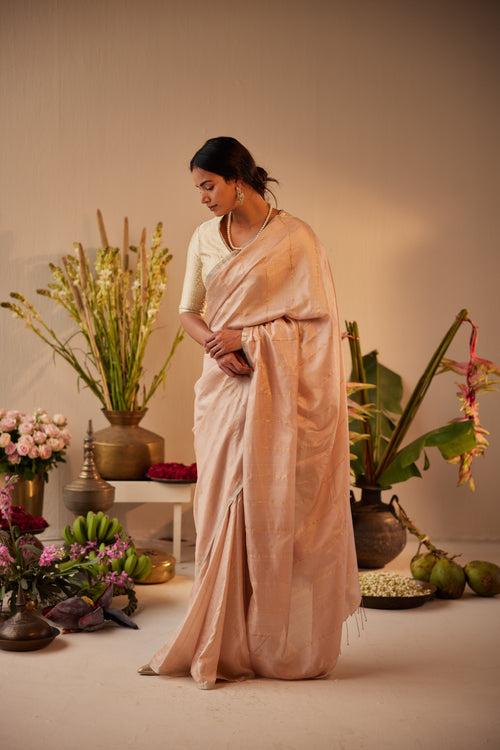 Sameera Saree in Dusty Pink Silk