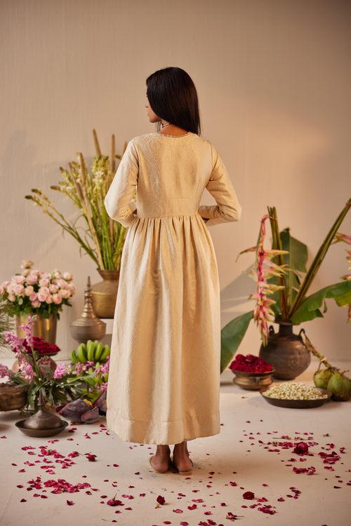 Saba Anarkali in Ivory Brocade