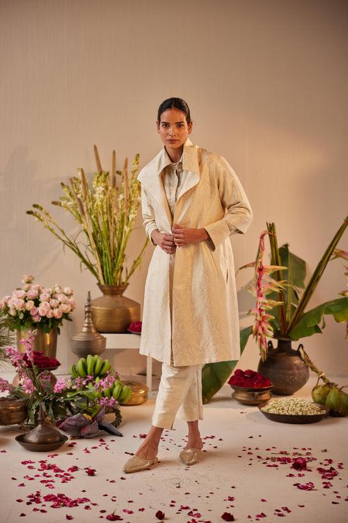 Ivana Jacket in Ivory Brocade