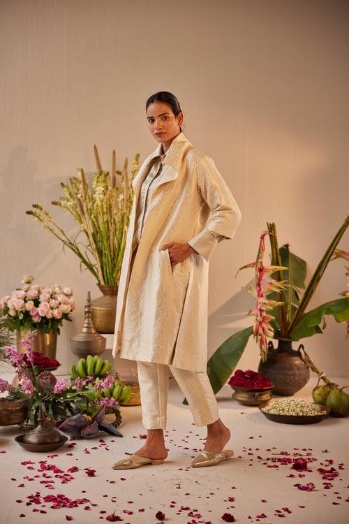 Ivana Jacket in Ivory Brocade