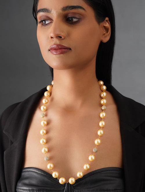SINGLE LINE SHELL PEARL NECKLACE