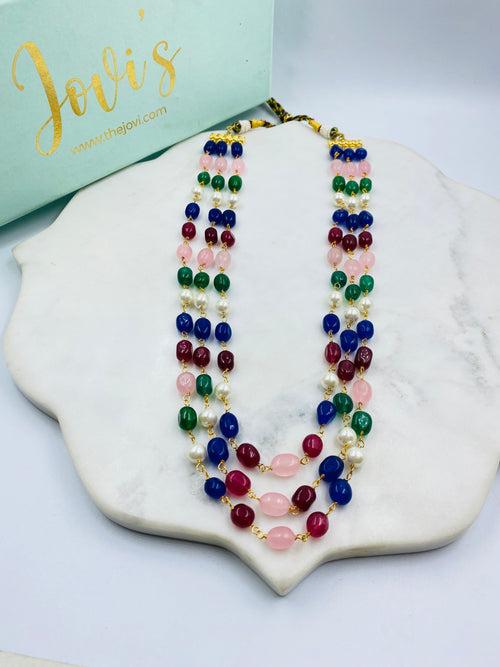 Multicolor Semiprecious Quartz Necklace