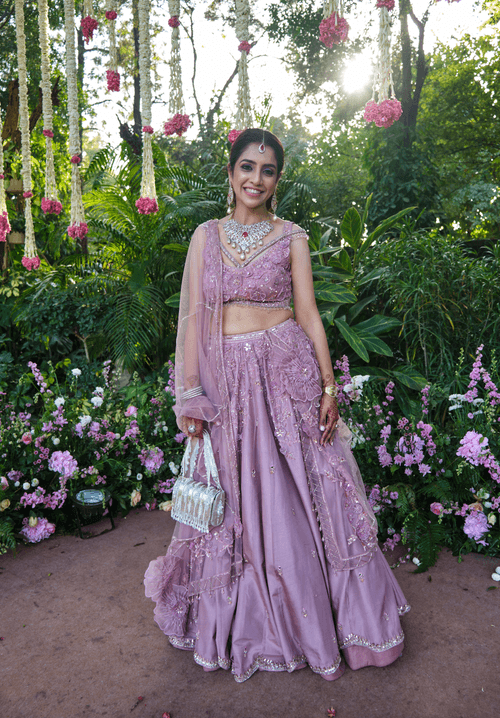 RIYA IN  MAUVE LEHENGA AND BLOUSE SET