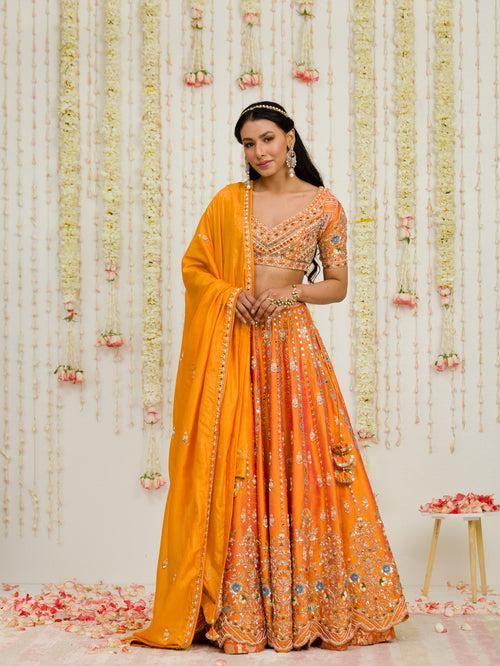 RUST ORANGE LEHENGA SET