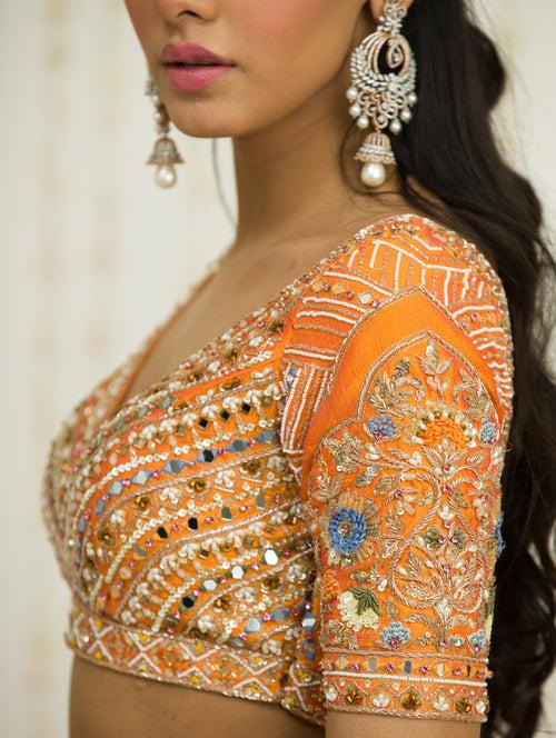 RUST ORANGE LEHENGA SET