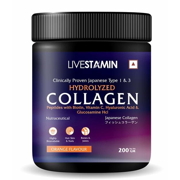 Hydrolyzed Japanese Collagen Peptides with Biotin, Hyaluronic Acid & Glucosamine HCl, 200g