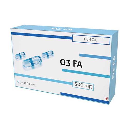 O3 FA -Fish oil (Containing EPA :  DHA = 18 : 12) 500 mg 30 Capsules