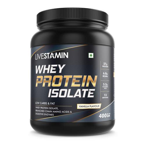 Livestamin 100% Isolate Whey Protein Powder Supplement - 400 grams