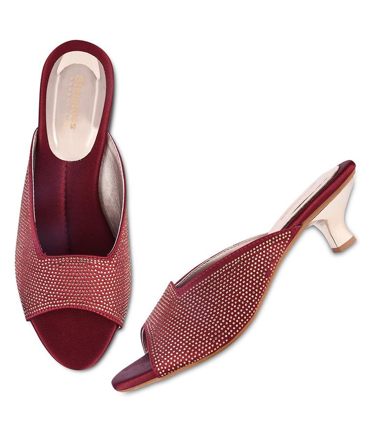 Women Maroon Ethnic Slip-On