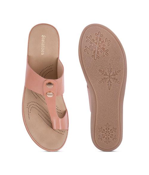 Women Pink Casual One Toe Flats