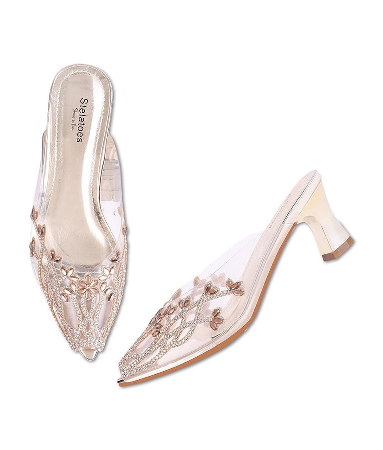 Women Gold Wedding Peep Toes