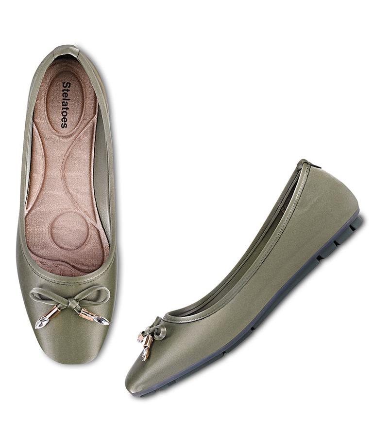 Women Green Casual Ballerinas