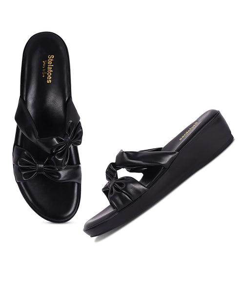 Women Black Casual Slip-On